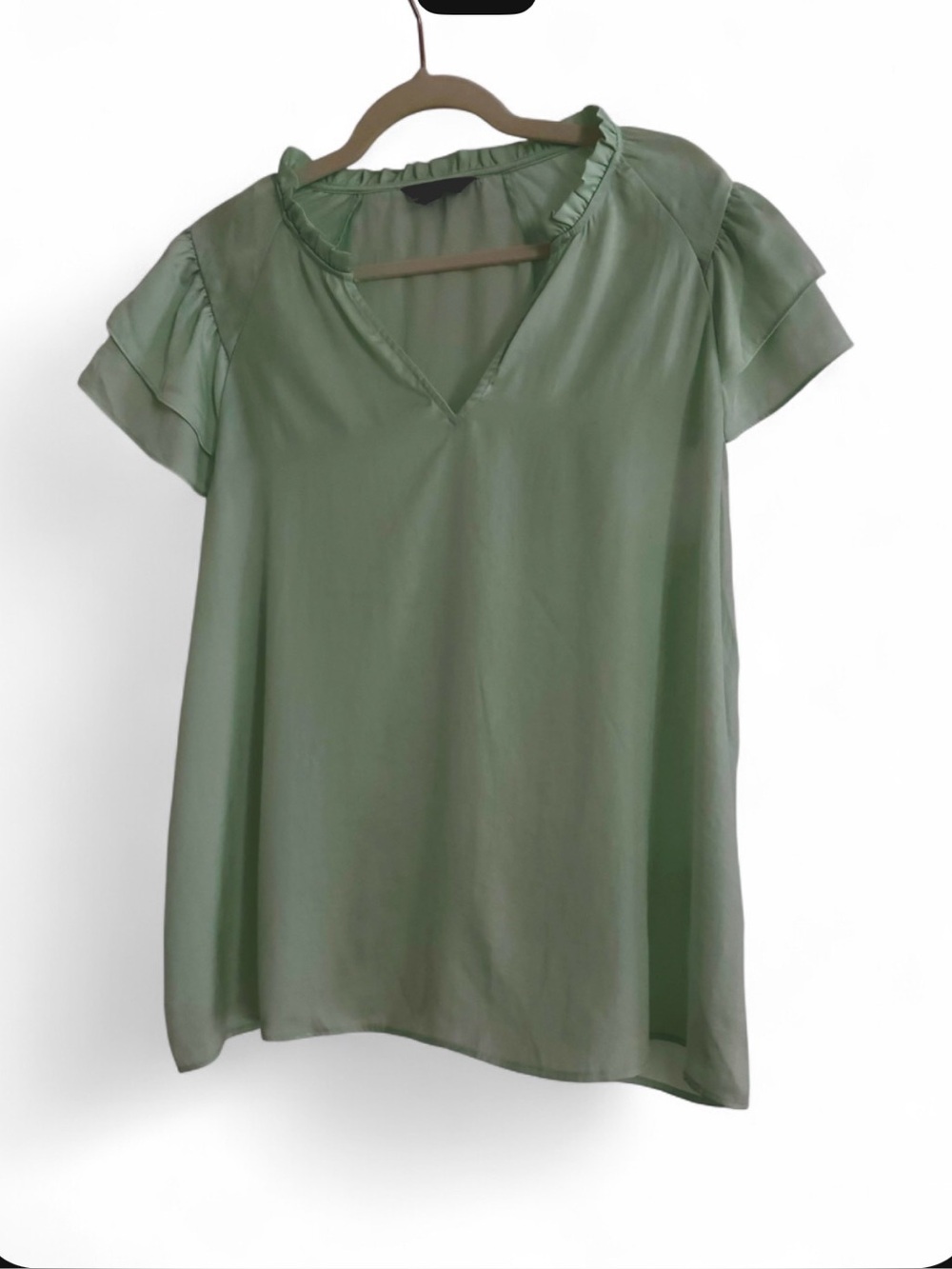 Banana Republic Mint Green Ruffle Sleeve Blouse – Size XL